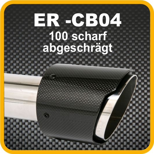 Endrohr 100mm rund Carbon scharf abgeschrägt schwarz
