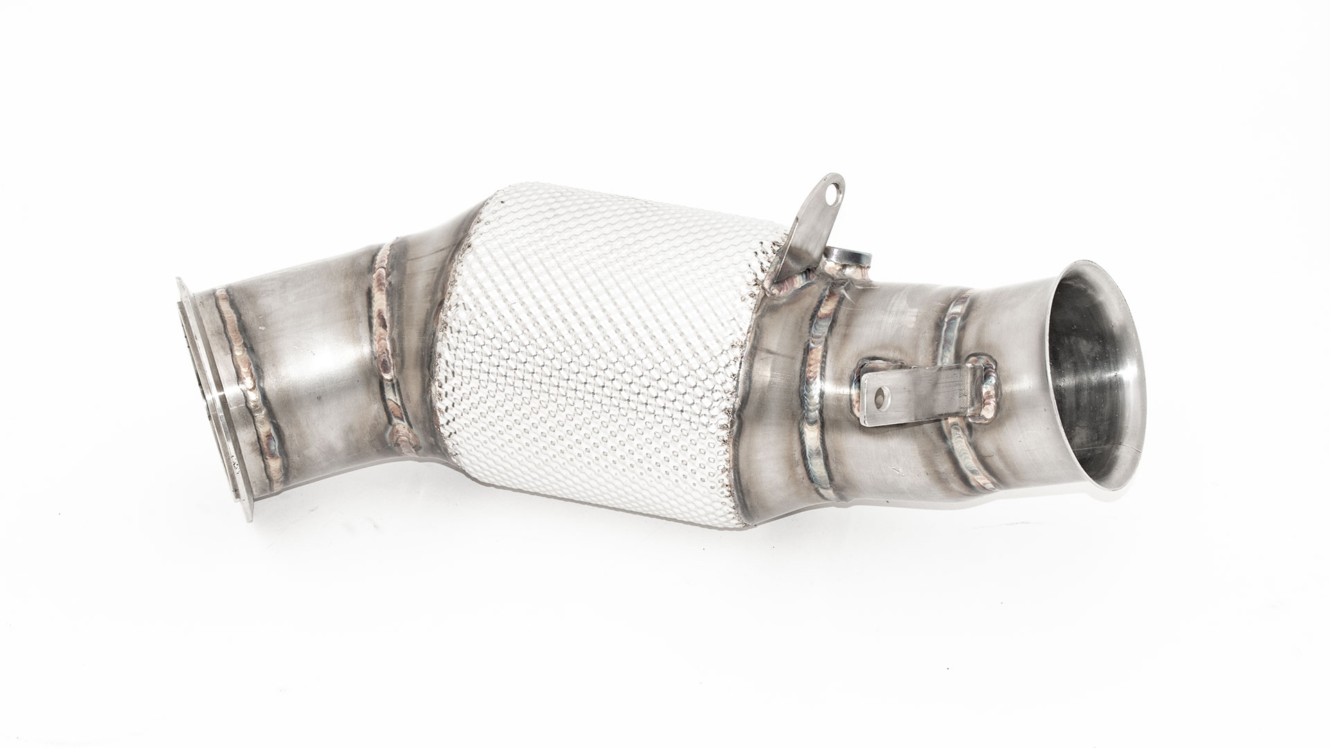 90mm Downpipe mit 200 Zellen Sport-Kat. Edelstahl Rennsport Artikel ohne Zulassung